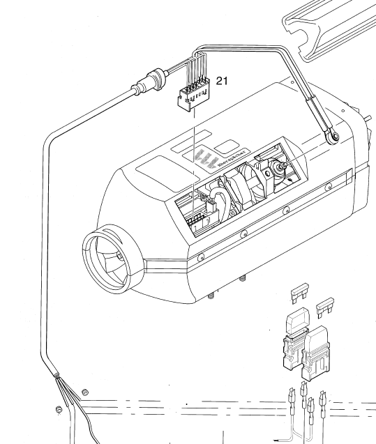Eberspächer Cable harness for Airtronic B/D 3 L C/L P heaters. 12/24 Volt. (2-21)